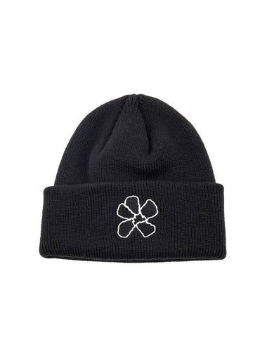 Flower Logo Beanie Black - UNALLOYED - BALAAN 1