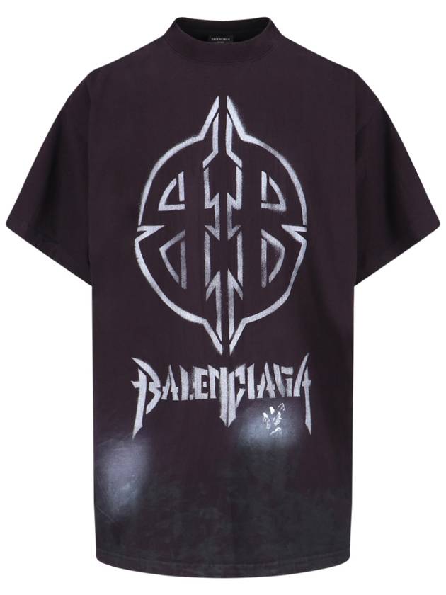 Metal BB Stencil Cotton Short Sleeve T-Shirt Black - BALENCIAGA - BALAAN 2