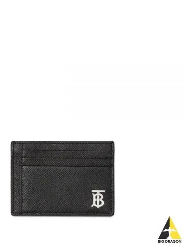 TB Money Clip Grainy Leather Card Wallet Black - BURBERRY - BALAAN 2