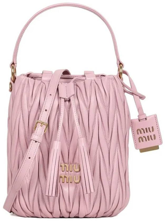 Matelasse Nappa Leather Bucket Bag Pink - MIU MIU - BALAAN 2