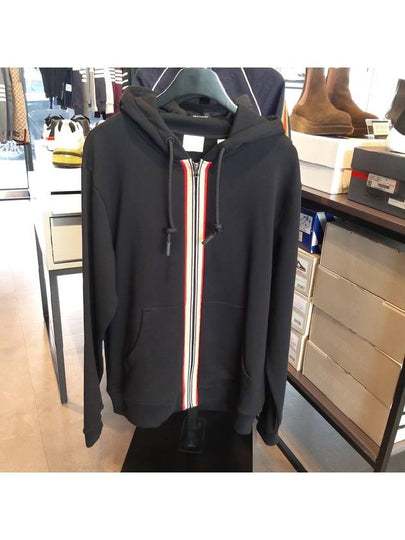 Icon Stripe Zip-Up Hoodie Black - BURBERRY - BALAAN 2