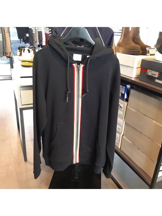 Icon Stripe Hooded Zip-Up Black - BURBERRY - BALAAN 2