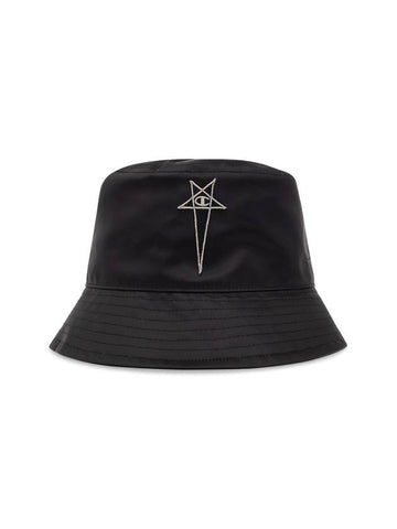 Champion Edition Logo Patch Bucket Hat Black - RICK OWENS - BALAAN 1