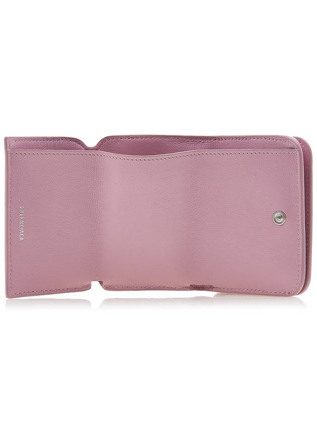 Logo Tripold Leather Half-Wallet Pink - BALENCIAGA - BALAAN 11