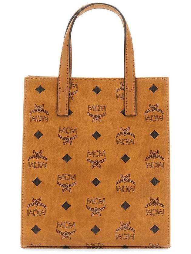 Monogram Print Tote Bag Brown - MCM - BALAAN 5