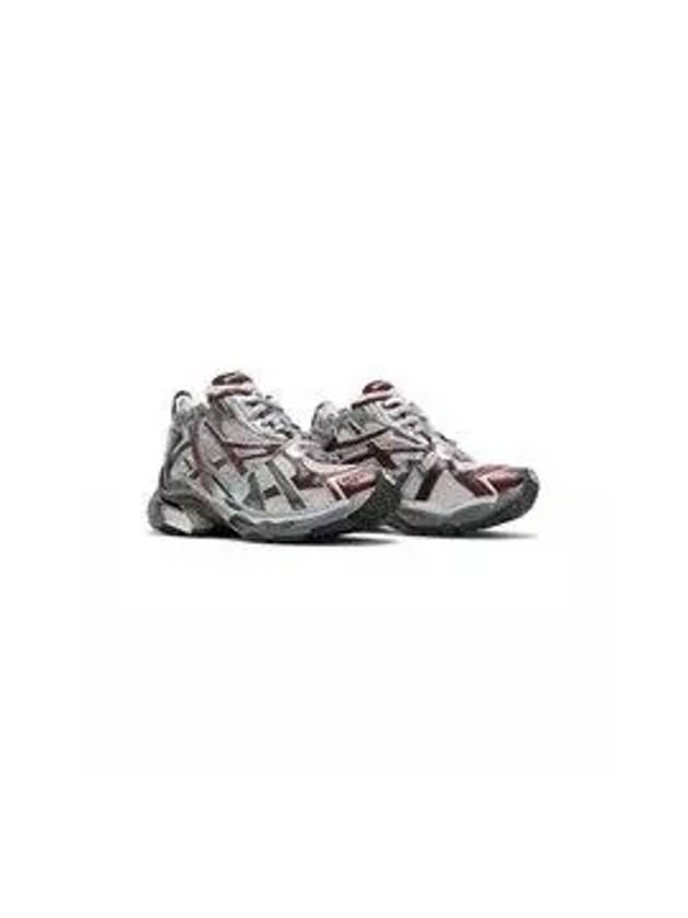 Effect Mesh Runner Low Top Sneakers Grey Burgundy - BALENCIAGA - BALAAN 9