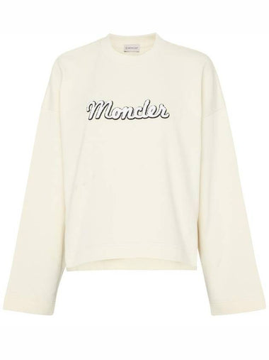 Women's Logo Cotton Sweatshirt Ivory - MONCLER - BALAAN 1