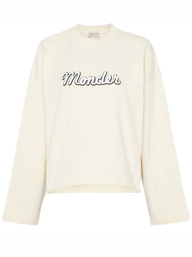 Women's Logo Cotton Sweatshirt Ivory - MONCLER - BALAAN 1