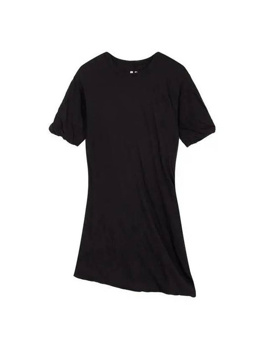 MEN Bubble Hem Crewneck T-Shirt Black - RICK OWENS - BALAAN 1