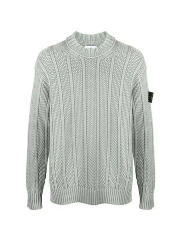 Wappen Patch Mock Neck Knit Top Sage Green - STONE ISLAND - BALAAN 1