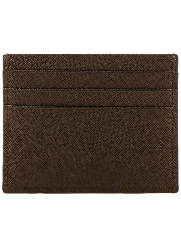 Logo Leather Card Wallet Brown - PRADA - BALAAN 4