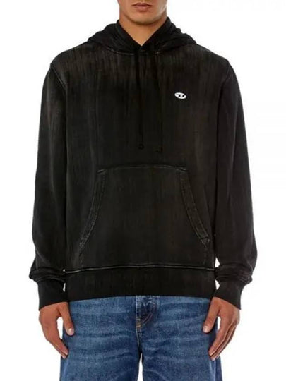 Logo Patch Drawstring Hoodie Black - DIESEL - BALAAN 2