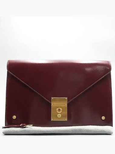 FAC020A Burgundy Fold Over Clutch Key - THOM BROWNE - BALAAN 1