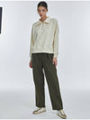 One Tuck wide banding pants Khaki - MANAVIS7 - BALAAN 1