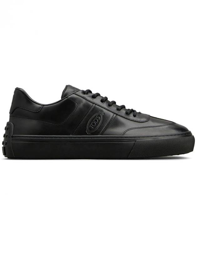 Logo Leather Low Top Sneakers Black - TOD'S - BALAAN 2