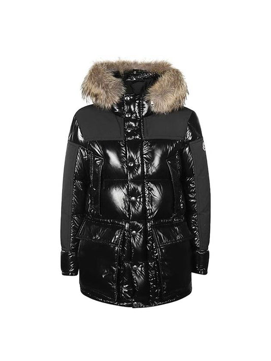 Men's Frey Fur Hooded Padding Black - MONCLER - BALAAN 1