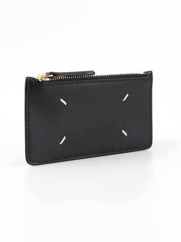 Signature Stitch Zipper Card Wallet Black - MAISON MARGIELA - BALAAN 4