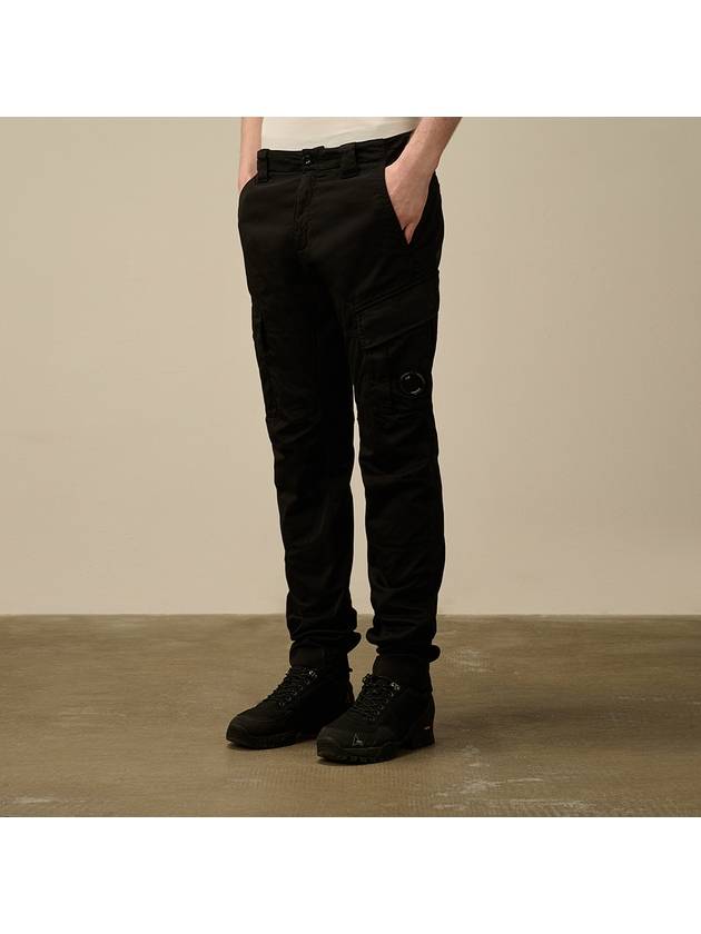 Stretch Sateen Cargo Lens Straight Pants Black - CP COMPANY - BALAAN 4