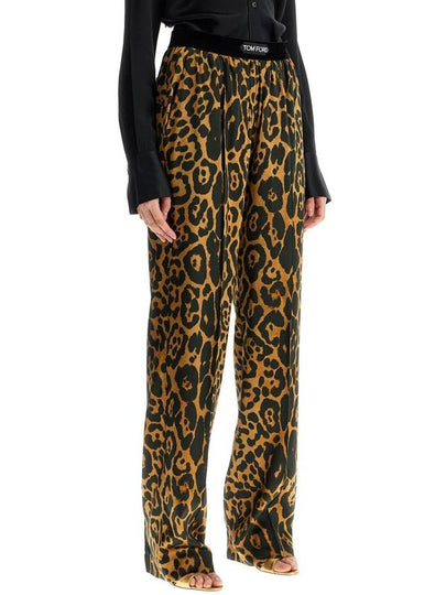 wide leg leopard print silk pants in camel and black - TOM FORD - BALAAN 2