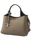 Logo Charm Leather Micro Tote Bag Grey - TOD'S - BALAAN 3