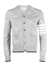 Hector Motif 4 Bar Cardigan Grey - THOM BROWNE - BALAAN 3