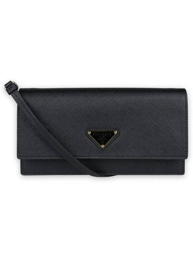 Triangle Logo Leather Mini Bag Black - PRADA - BALAAN 3