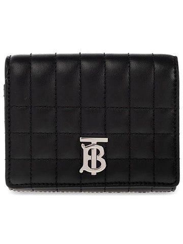 Lola Folding Small Quilted Leather Card Wallet Black Palladium - BURBERRY - BALAAN 1