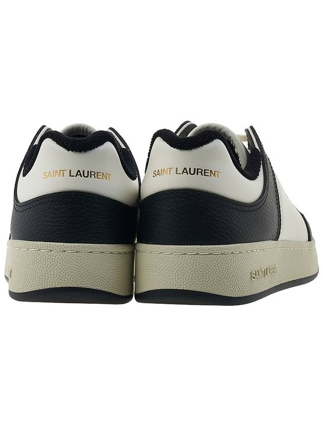 SL 61 Low Top Sneakers Black White - SAINT LAURENT - BALAAN 5