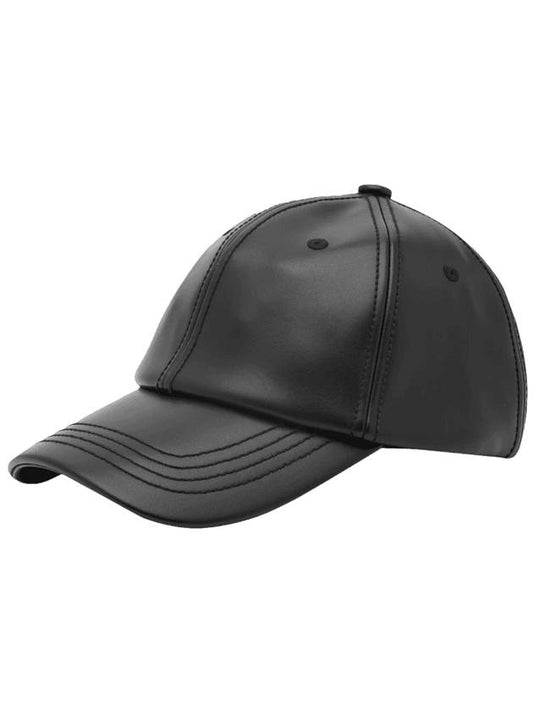 Cali Leather Ball Cap Black - ACNE STUDIOS - BALAAN 1