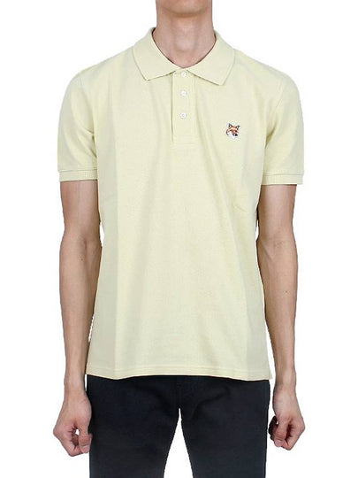 Fox Head Patch Cotton Polo Shirt Yellow - MAISON KITSUNE - BALAAN 2