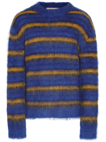 Stripe Mohair Knit Top Blue - MARNI - BALAAN 1