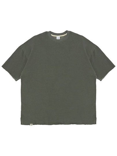 Vintage Dying Cutout Short Sleeve T-Shirt Khaki - A NOTHING - BALAAN 2