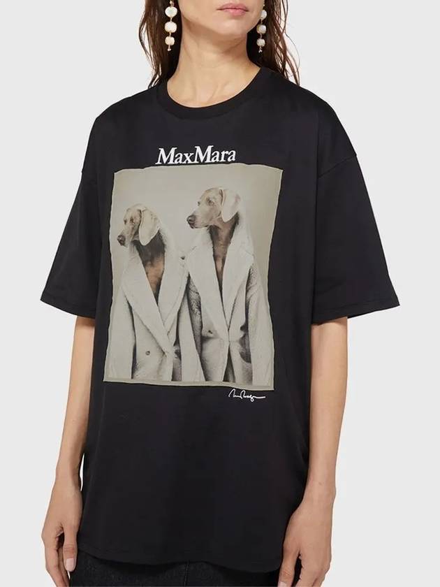 Women's Tacco Short Sleeve T-Shirt Black - MAX MARA - BALAAN 3