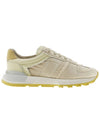 Men's 50 50 Lace-up Nylon Leather Low Top Sneakers Pastel Yellow - MAISON MARGIELA - BALAAN 3