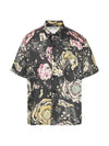 Iggy Flower Pattern Short Sleeve Shirt Black - ISABEL MARANT - BALAAN 1