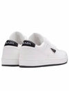 Downtown Triagle Logo Leather Low Top Sneakers White - PRADA - BALAAN 4