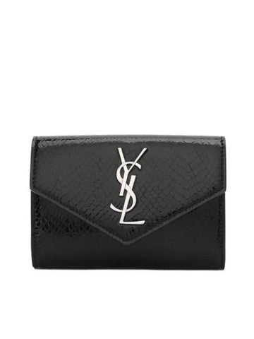 Cassandre Envelope Half Wallet Black - SAINT LAURENT - BALAAN 1