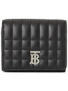 Lola Folding Small Quilted Leather Card Wallet Black Palladium - BURBERRY - BALAAN 2