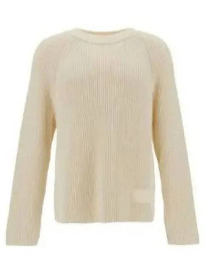 Logo Patch Basic Knit Top Ivory - AMI - BALAAN 2