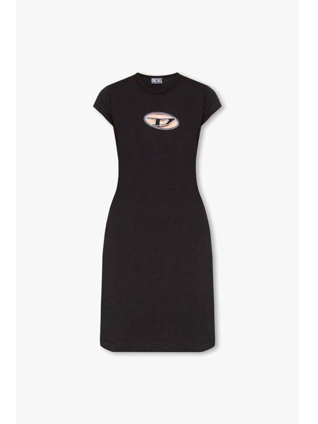 Women's D Angel Logo Cutout Short Dress Black - DIESEL - BALAAN 2