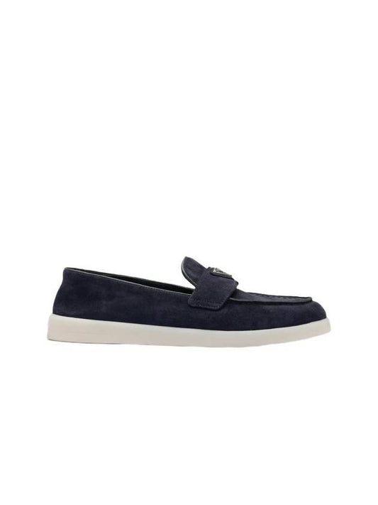 suede leather loafers navy - PRADA - BALAAN 1