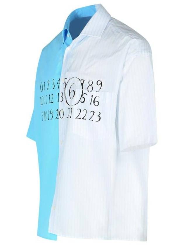 Big Logo Short Sleeve Shirt Blue White - MAISON MARGIELA - BALAAN 3