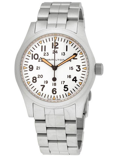 Khaki Field Mechanical 42mm Stainless Steel Watch White - HAMILTON - BALAAN 2