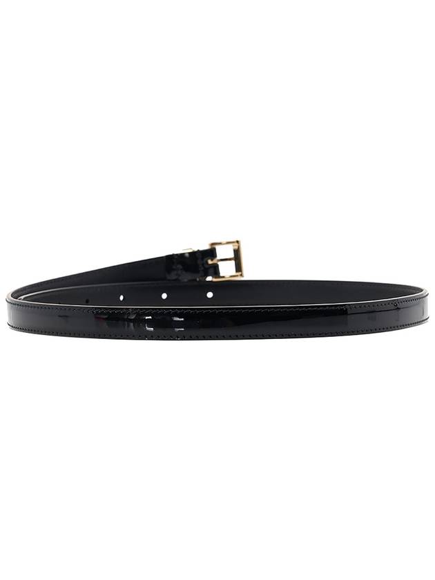 Triangle Logo Buckle Leather Belt Black - PRADA - BALAAN 5