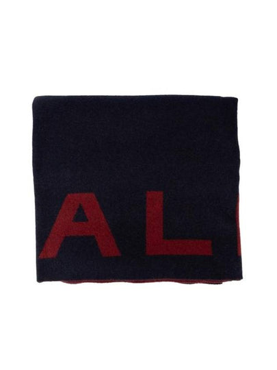 Logo Intarsia Knit Scarf Navy - BALLY - BALAAN 2