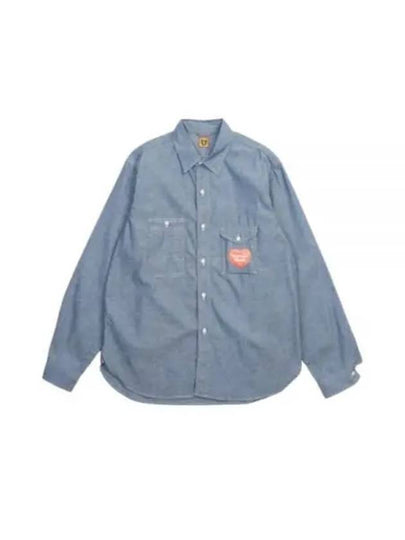 Chambray Work Long Sleeve Shirt Blue - HUMAN MADE - BALAAN 2