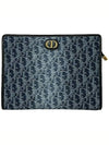 30 Montaine Dea Jacquard Denim Pouch Bag Blue - DIOR - BALAAN 1