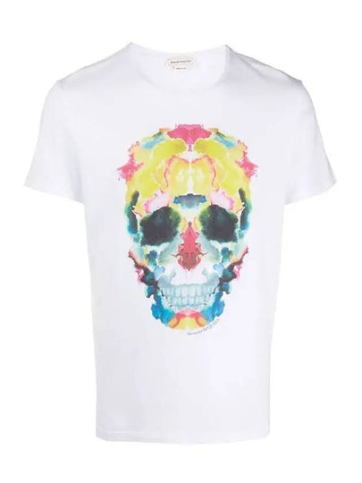 Skull Print Short Sleeve T-Shirt White - ALEXANDER MCQUEEN - BALAAN 2