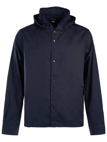 Gabardine PD Metropolis Logo Badge Button Hoodie Navy - CP COMPANY - BALAAN 2