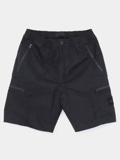 Cargo Bermuda Comfort Fit Cotton Shorts Navy - STONE ISLAND - BALAAN 2